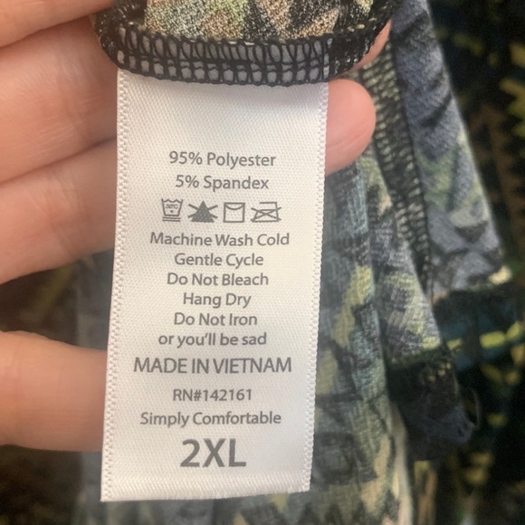 LulaRoe Debbie Green Black Geometric Sheath Dress - 2XL - Picture 7 of 8